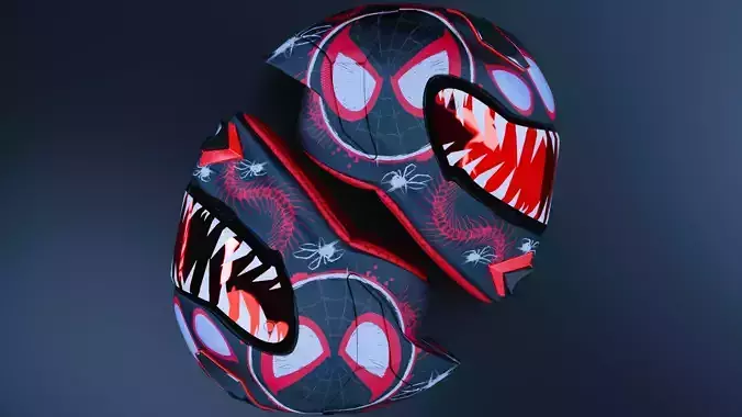 Spider Verse Helmet 3D model Spider Verse Helmet 3D model