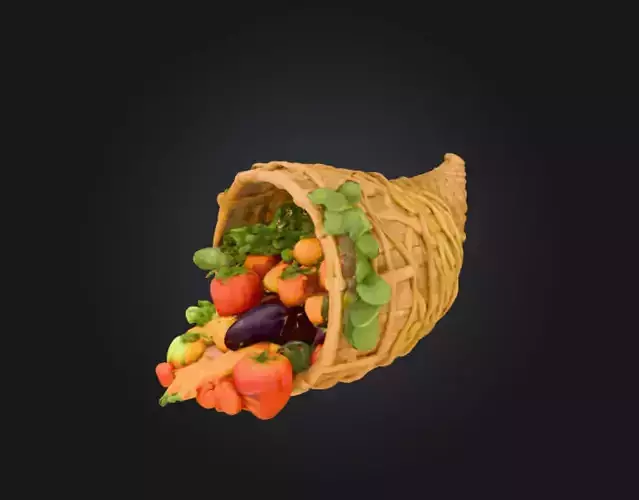 Realistic Harvest Cornucopia 3D Model