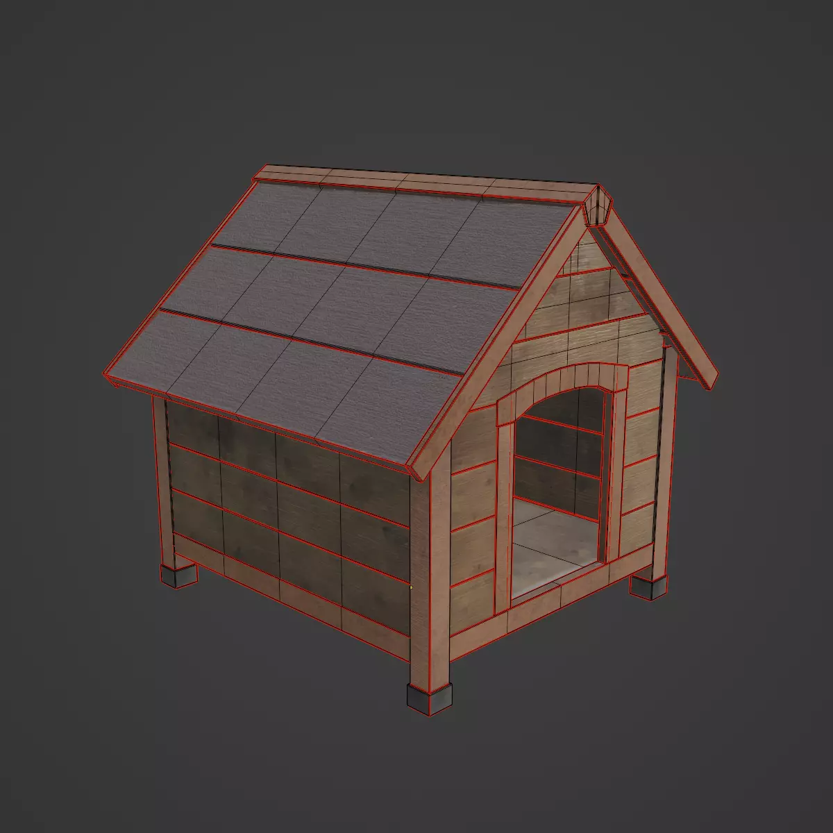 Doghouse 06 Low-poly 3D model_7