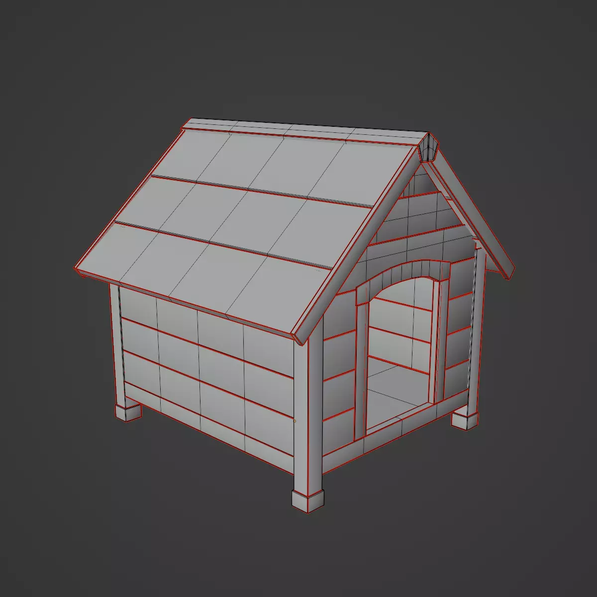 Doghouse 06 Low-poly 3D model_8