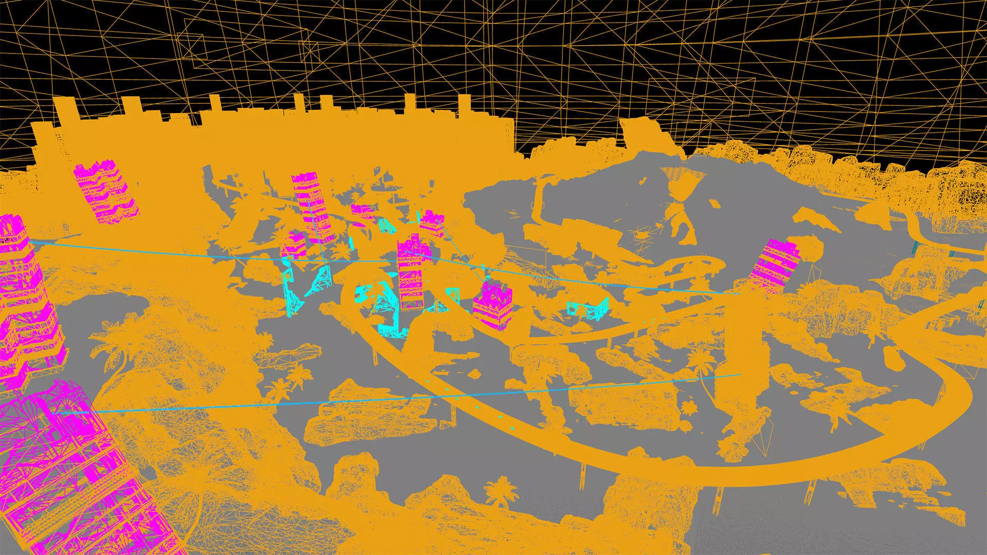 Chrono-Circuit Game Environment Sci-Fi Race Track Low-poly 3D model_16