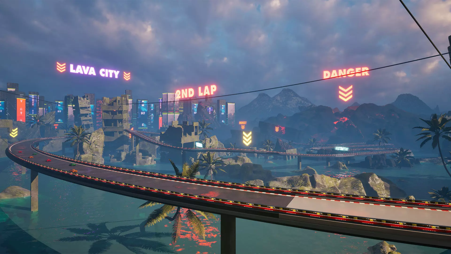 Chrono-Circuit Game Environment Sci-Fi Race Track Low-poly 3D model_2