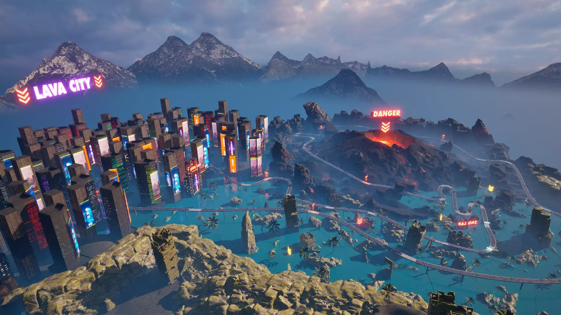 Chrono-Circuit Game Environment Sci-Fi Race Track Low-poly 3D model_14