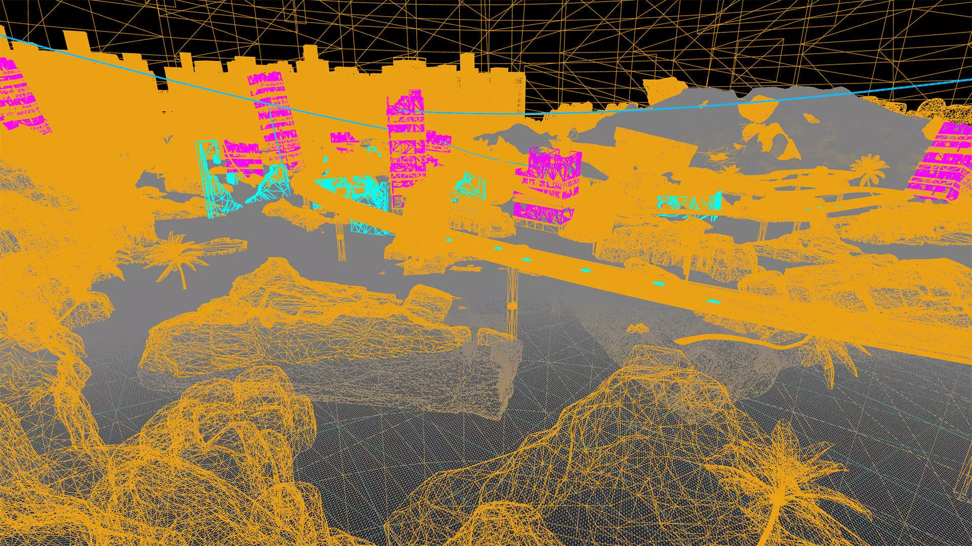 Chrono-Circuit Game Environment Sci-Fi Race Track Low-poly 3D model_17