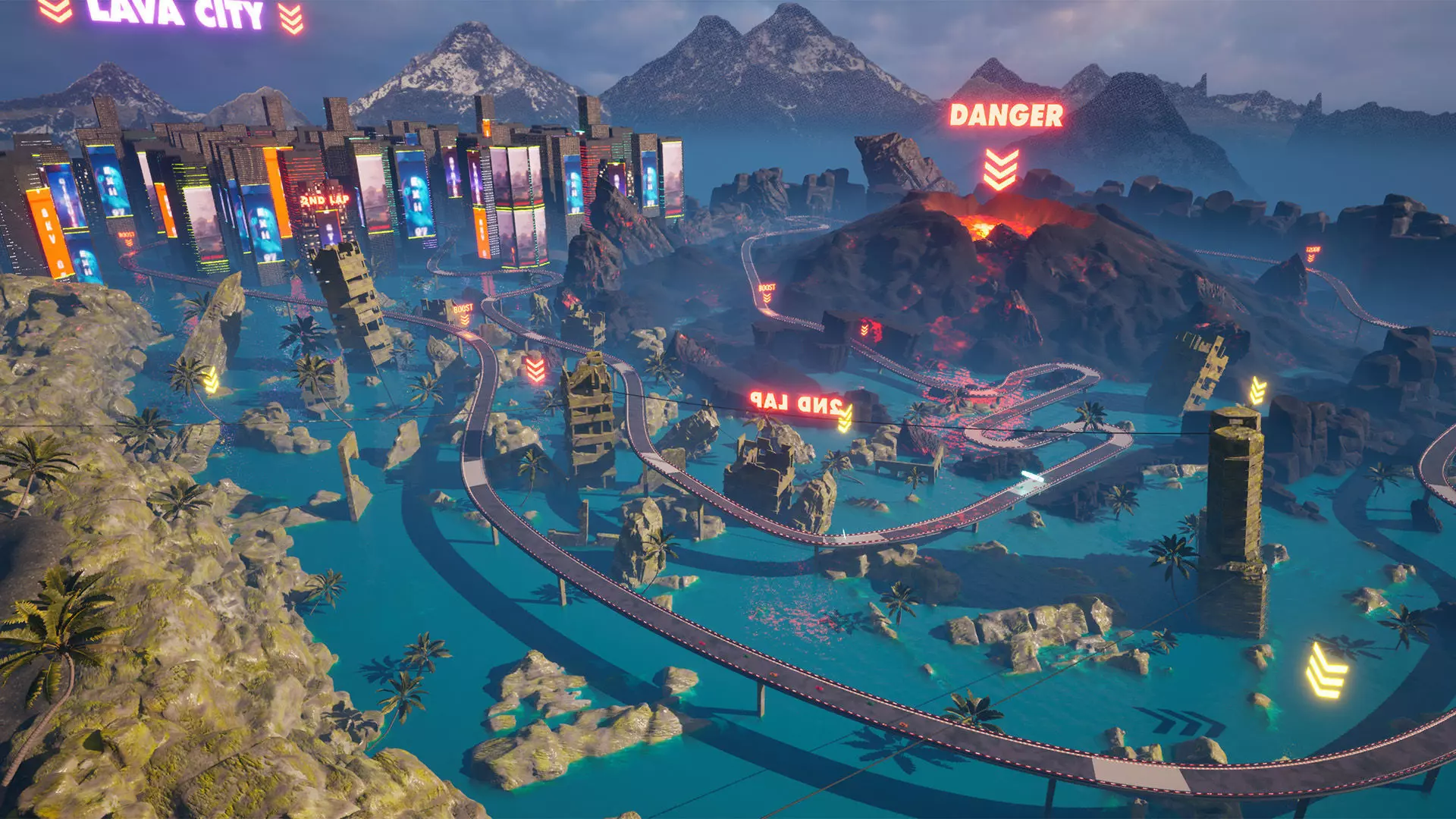 Chrono-Circuit Game Environment Sci-Fi Race Track Low-poly 3D model_6