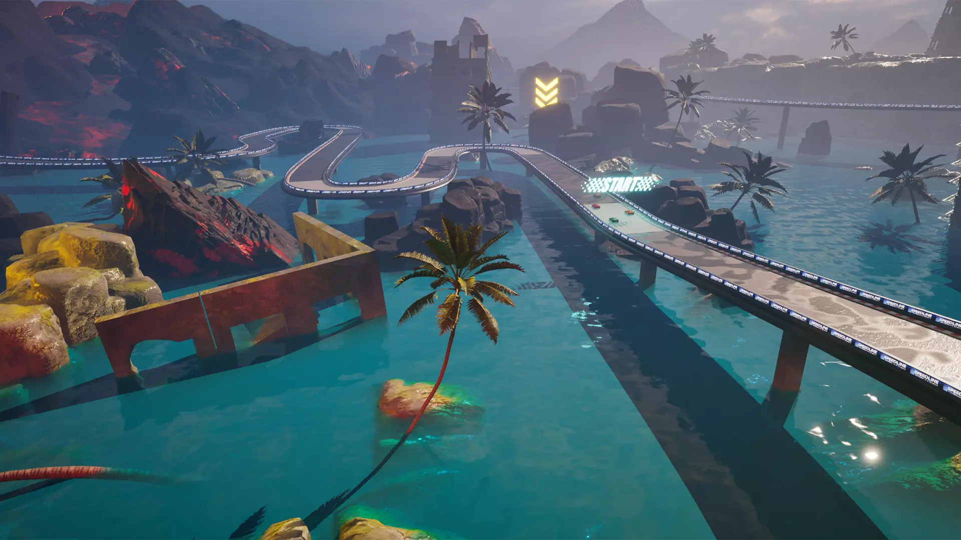 Chrono-Circuit Game Environment Sci-Fi Race Track Low-poly 3D model_8