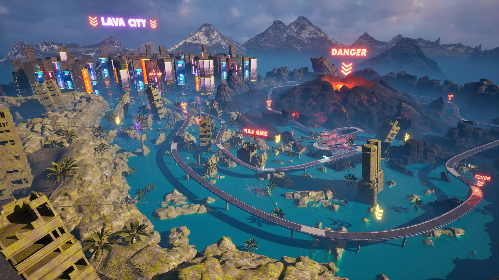 Chrono-Circuit Game Environment Sci-Fi Race Track Low-poly 3D model_15