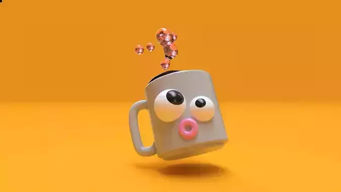 Oops Mug is Falling 3D model
