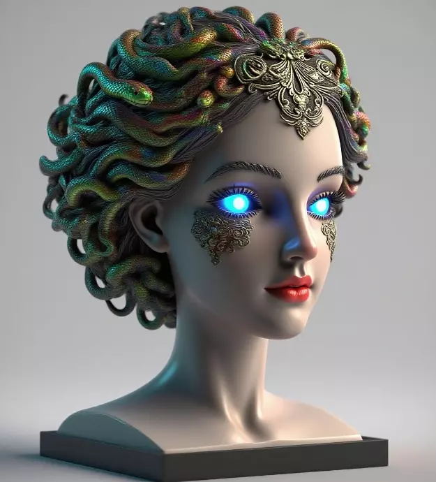 2087  Medusa Gorgon Head 3D Model  magic 3D print model_34