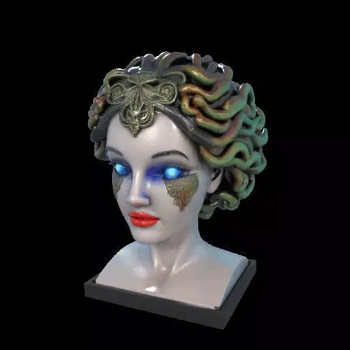 2087  Medusa Gorgon Head 3D Model  magic 3D print model_21