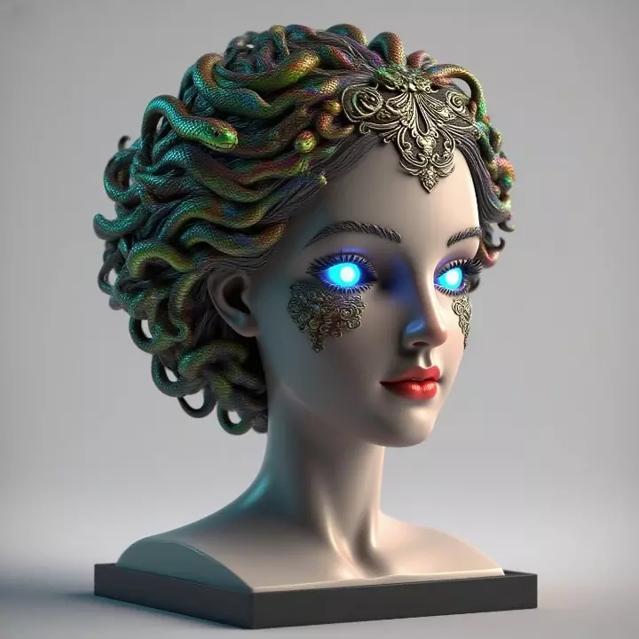 2087  Medusa Gorgon Head 3D Model  magic 3D print model_32