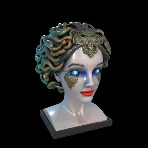 2087  Medusa Gorgon Head 3D Model  magic 3D print model_12