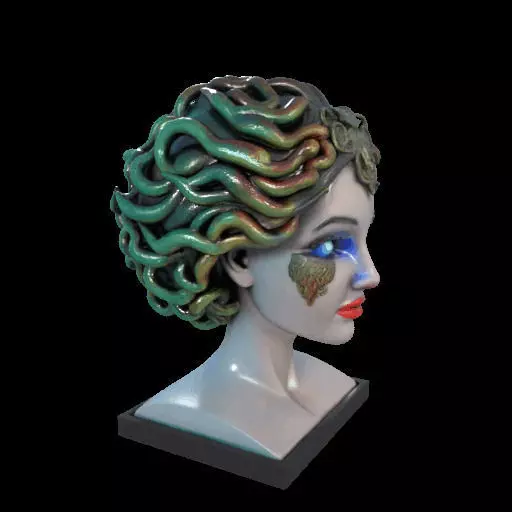2087  Medusa Gorgon Head 3D Model  magic 3D print model_25