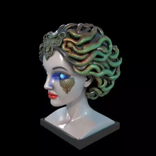 2087  Medusa Gorgon Head 3D Model  magic 3D print model_19