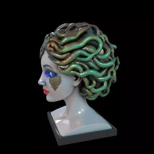 2087  Medusa Gorgon Head 3D Model  magic 3D print model_17