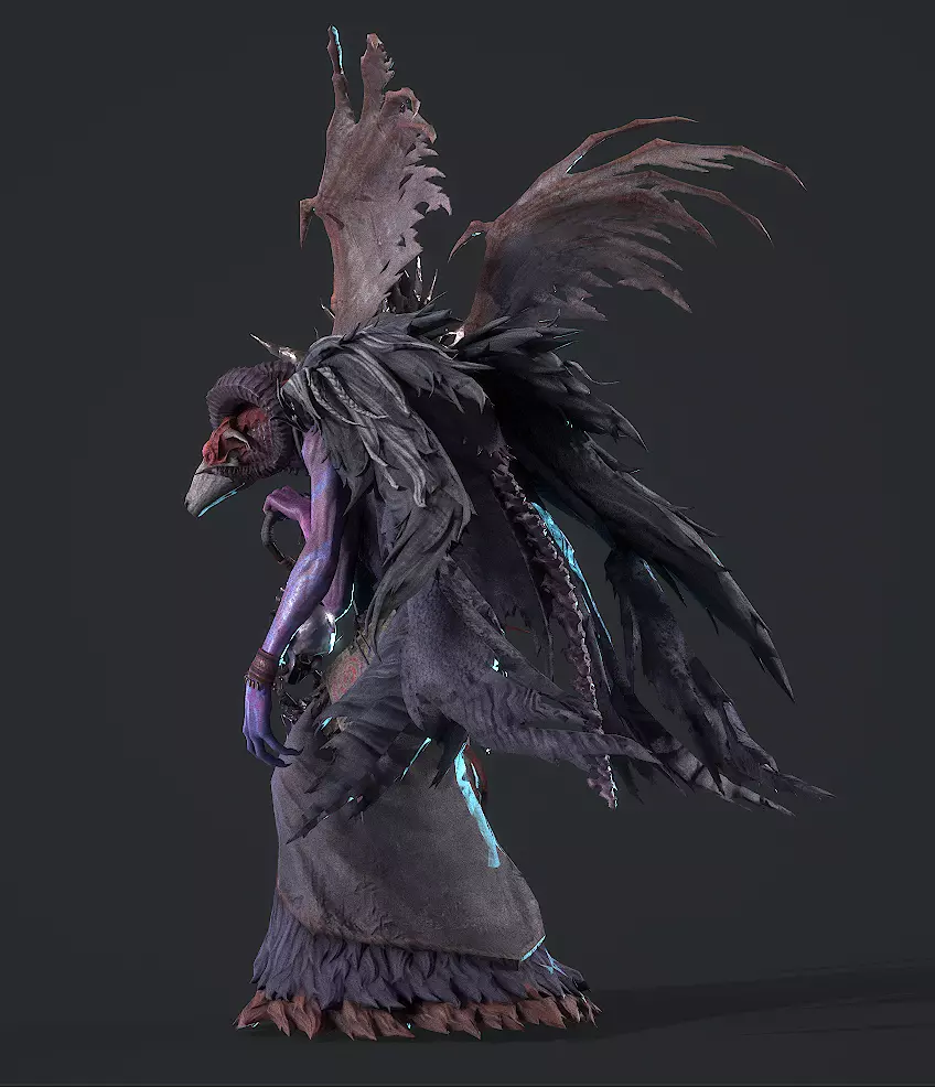 sheep-headed wizard Low-poly 3D model_4