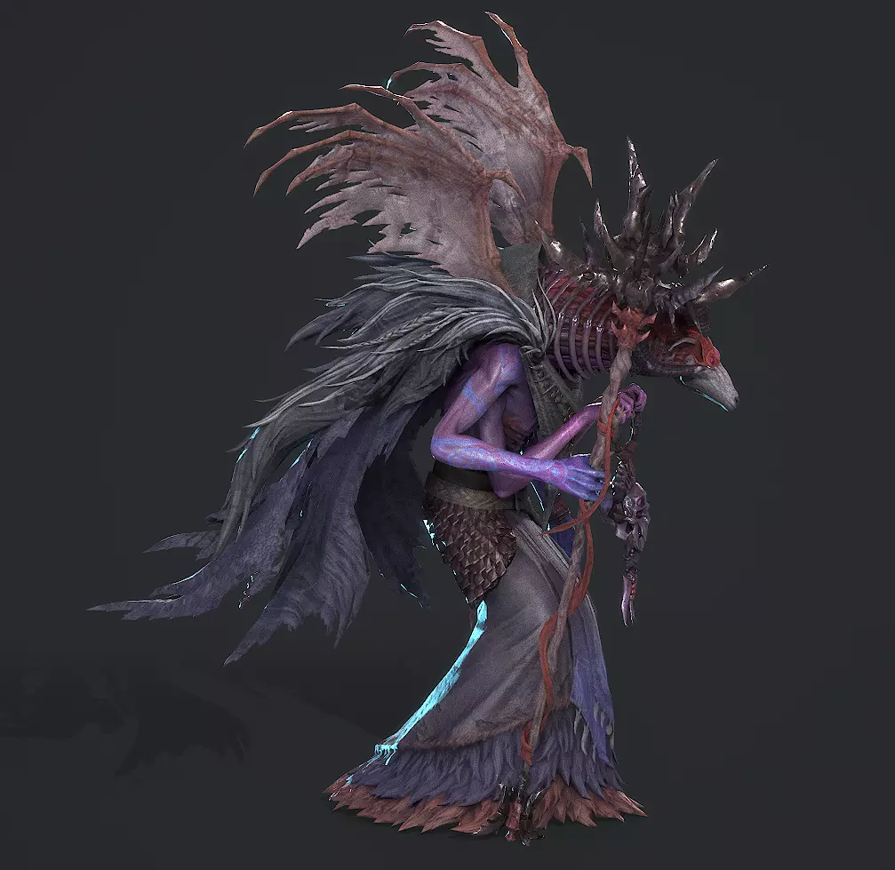 sheep-headed wizard Low-poly 3D model_7