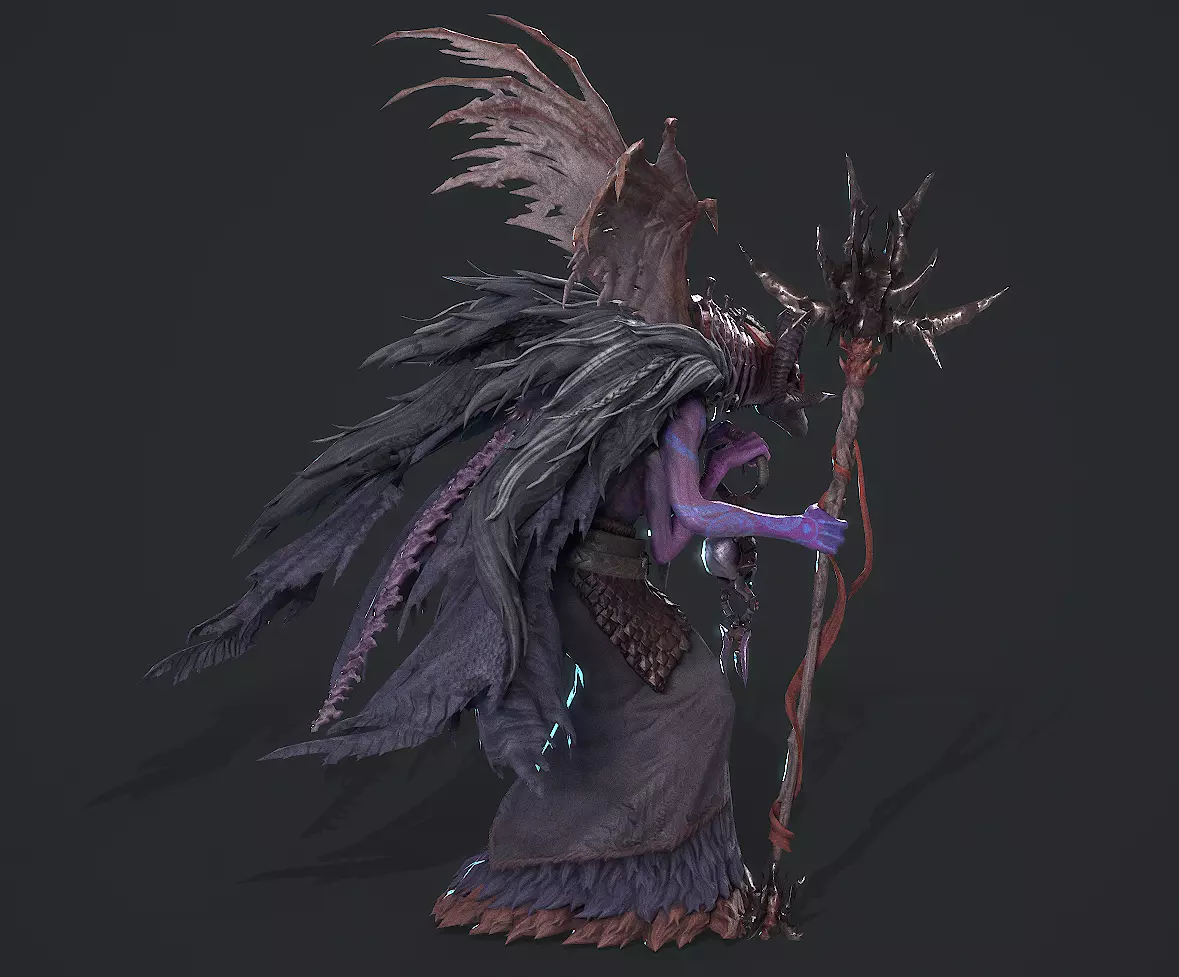 sheep-headed wizard Low-poly 3D model_6