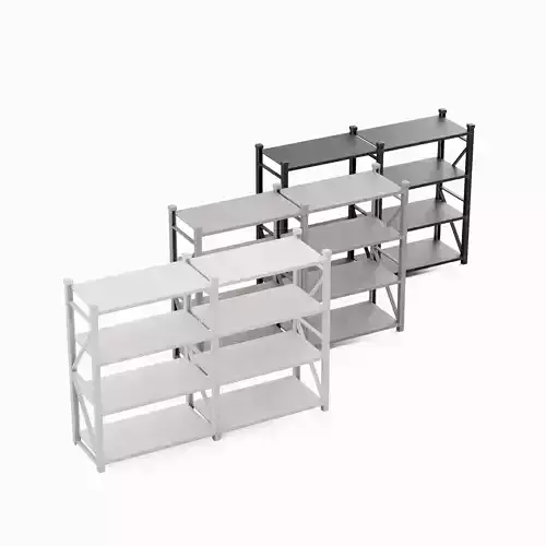 Steel Shelf Set Low-poly 3D model