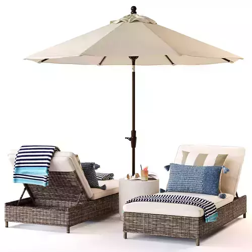 Torrey chaise lounge with umbrella