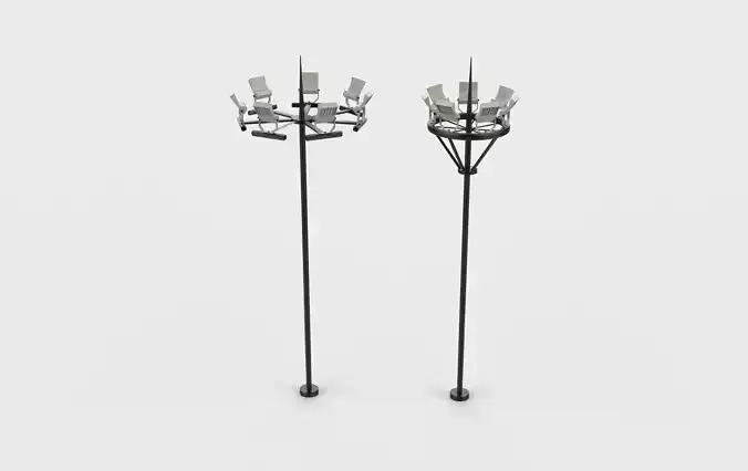 LED street lights 02 3D model