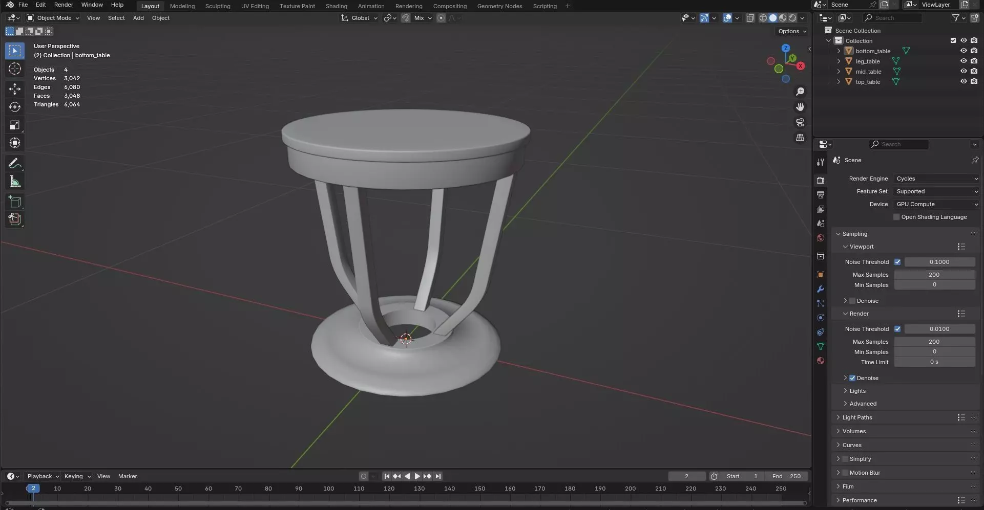 Round Table CG40 3D model_7