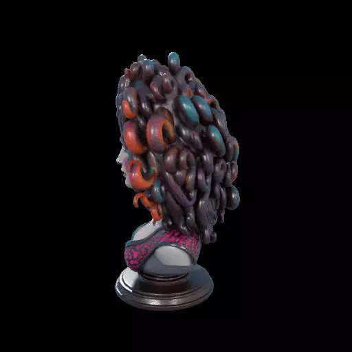 2088  Medusa Gorgon Head 3D Model  magic 3D print model_15