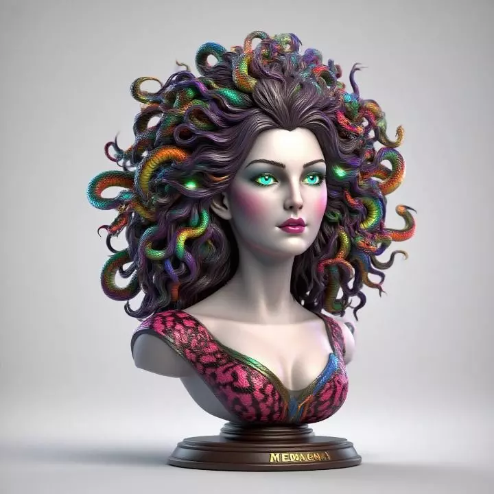 2088  Medusa Gorgon Head 3D Model  magic 3D print model_30