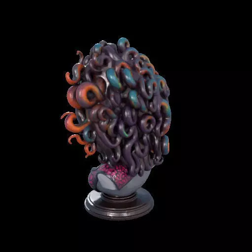2088  Medusa Gorgon Head 3D Model  magic 3D print model_13