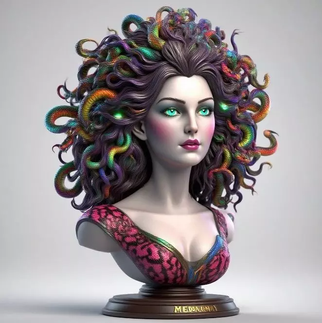 2088  Medusa Gorgon Head 3D Model  magic 3D print model_34