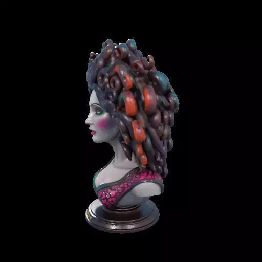 2088  Medusa Gorgon Head 3D Model  magic 3D print model_17