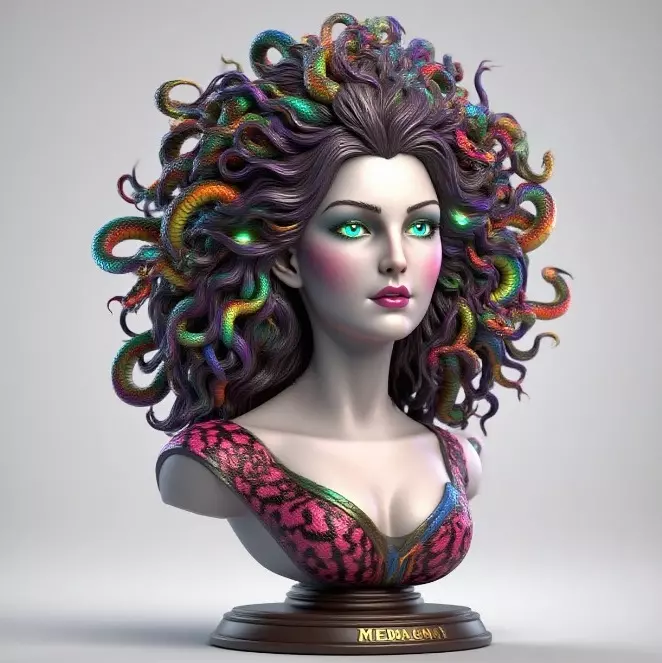 2088  Medusa Gorgon Head 3D Model  magic 3D print model_35