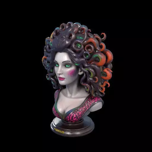 2088  Medusa Gorgon Head 3D Model  magic 3D print model_20