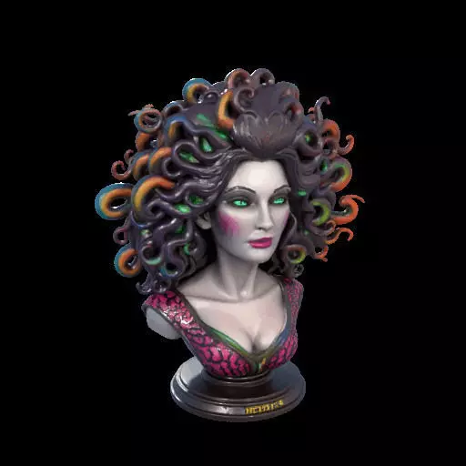 2088  Medusa Gorgon Head 3D Model  magic 3D print model_12