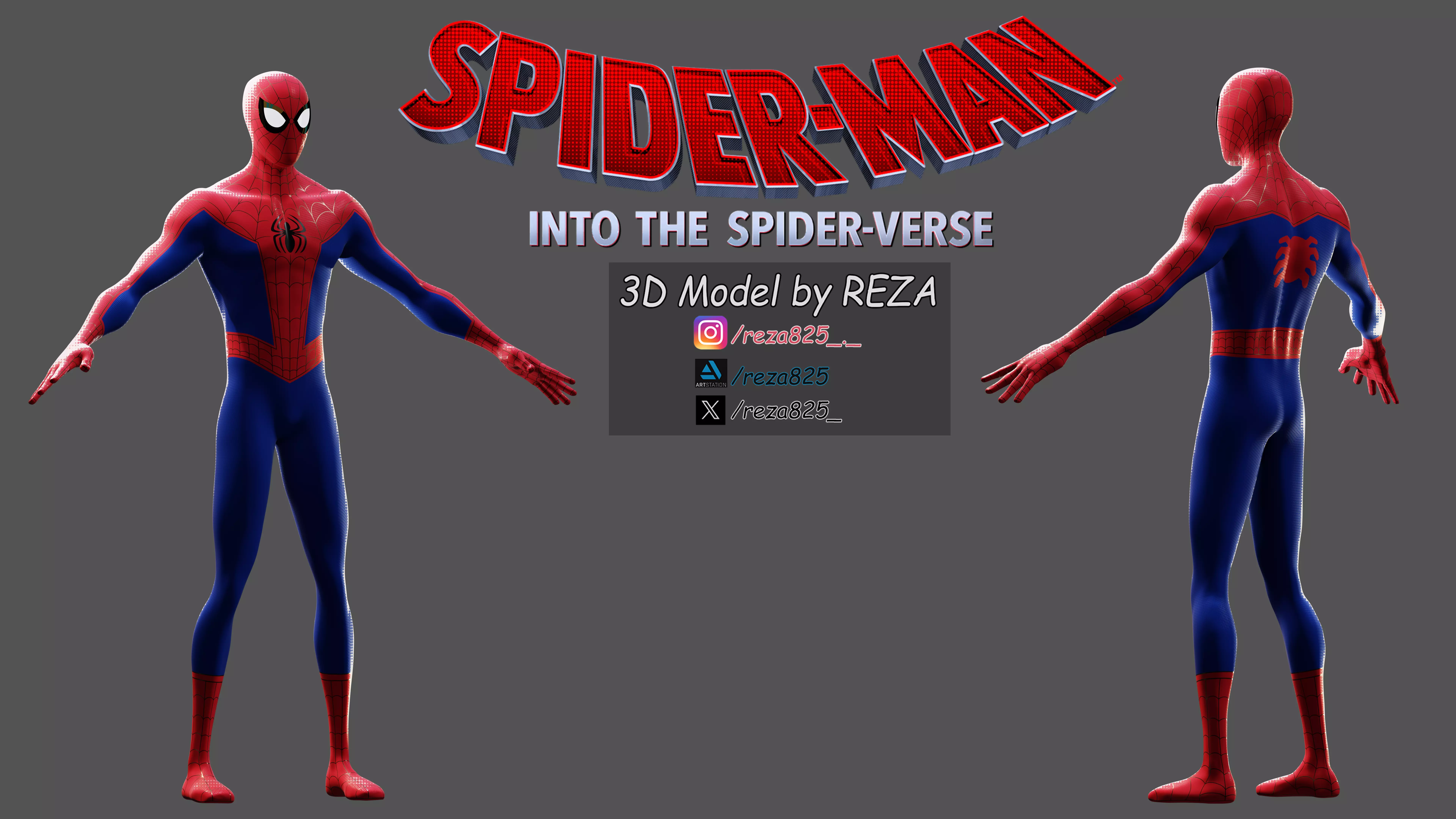 Spider-man Into the Spider-verse ITSV Peter Parker SUIT 3D Model 3D model_2