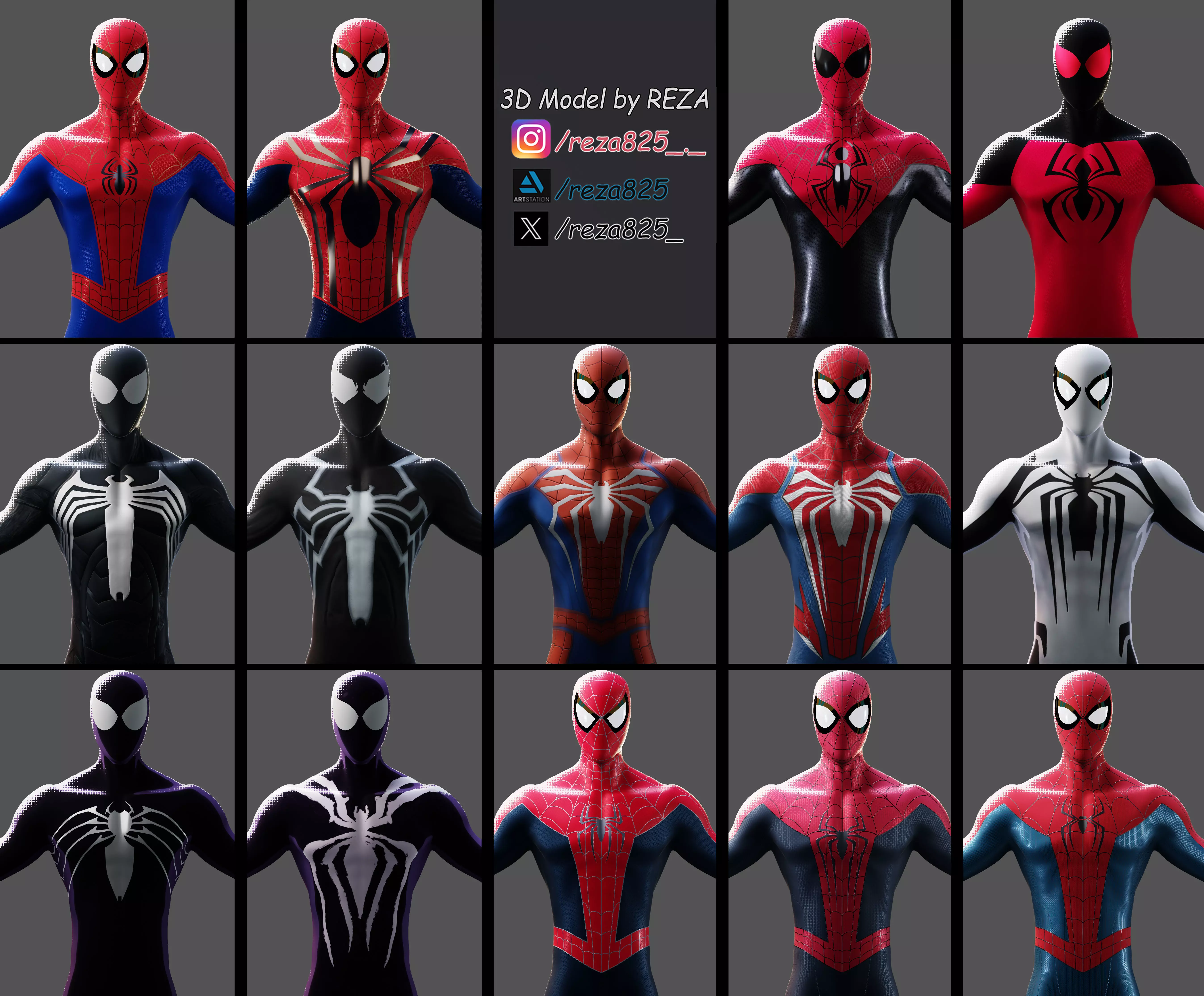 Spider-man Into the Spider-verse ITSV Peter Parker SUIT 3D Model 3D model_3