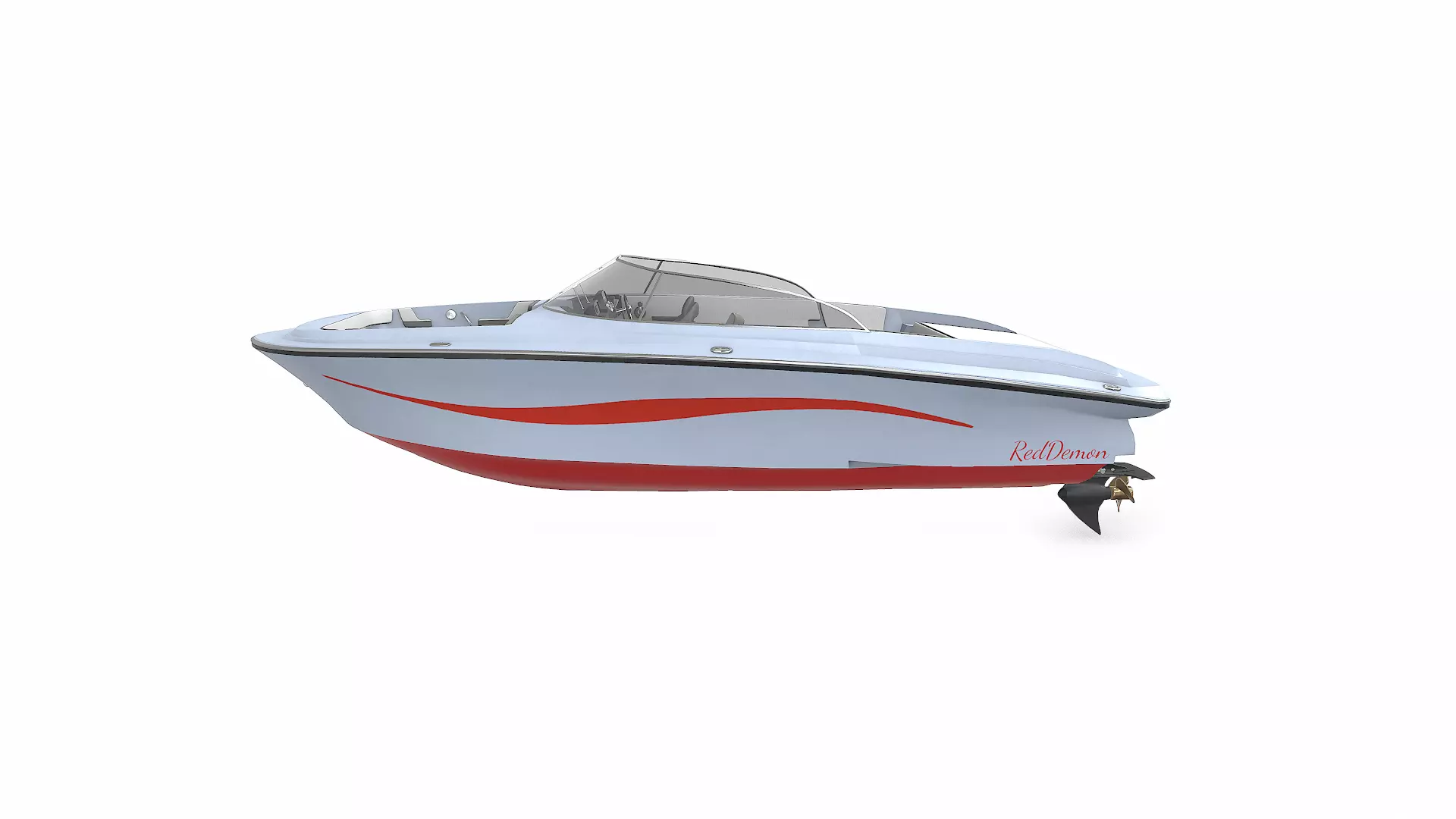 Speedboat 016 Low-poly PBR Low-poly 3D model_3