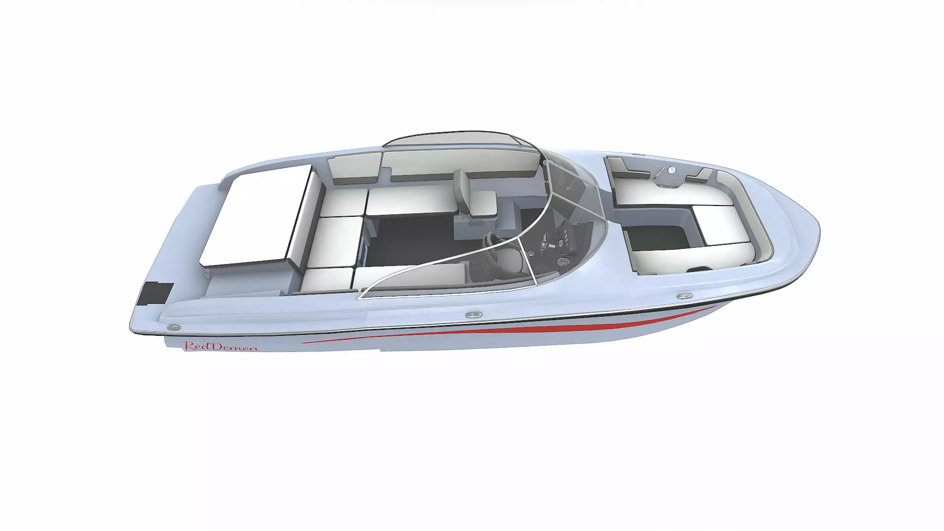 Speedboat 016 Low-poly PBR Low-poly 3D model_11