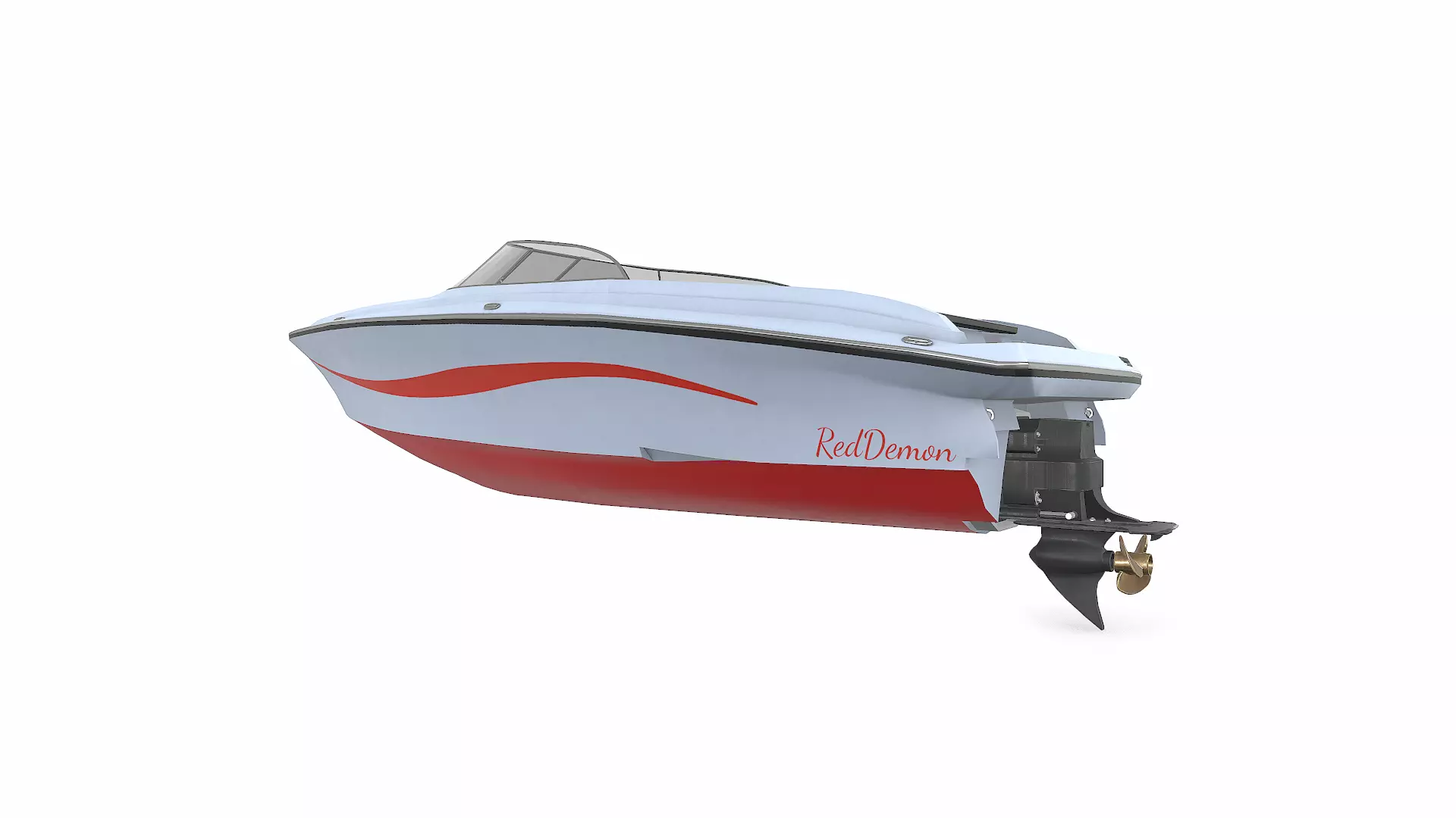 Speedboat 016 Low-poly PBR Low-poly 3D model_5