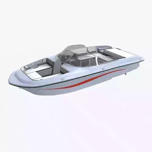 Speedboat 016 Low-poly PBR Low-poly 3D model