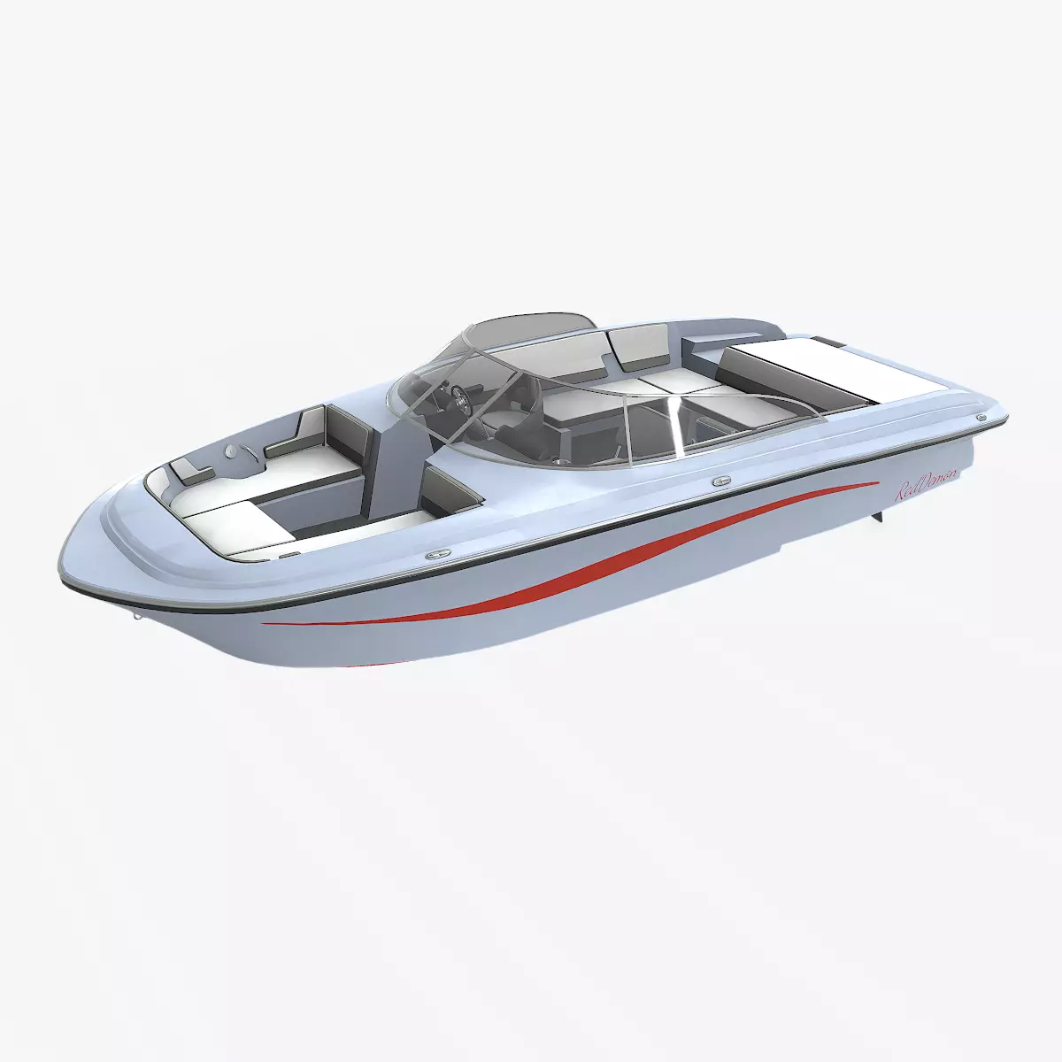 Speedboat 016 Low-poly PBR Low-poly 3D model_0