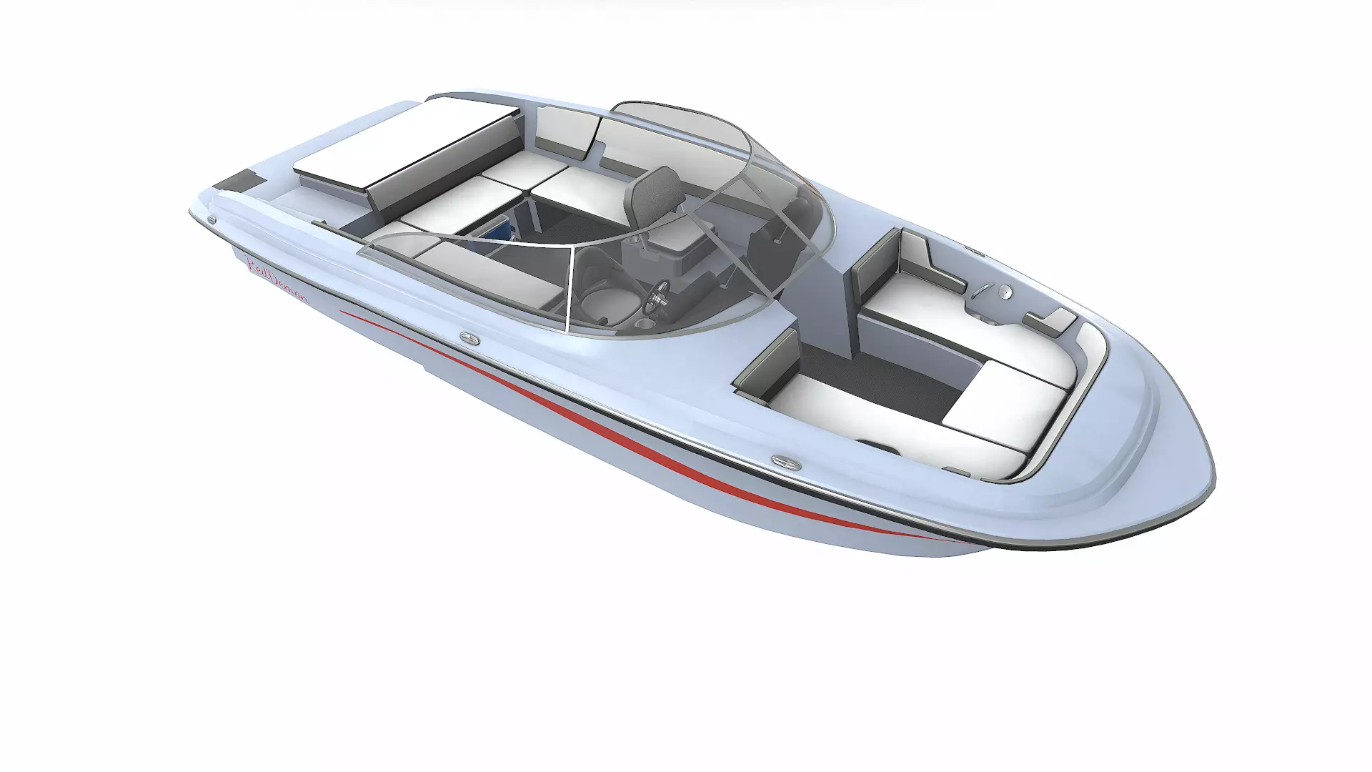 Speedboat 016 Low-poly PBR Low-poly 3D model_13