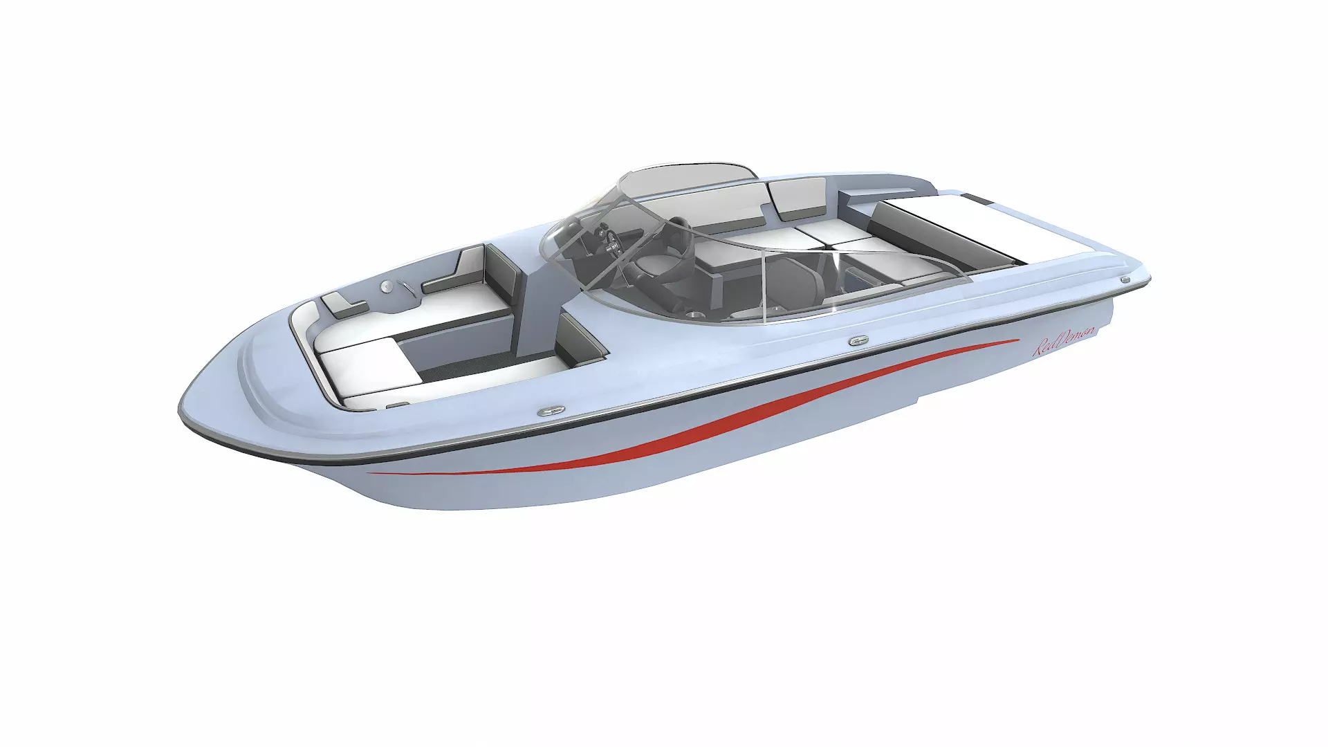 Speedboat 016 Low-poly PBR Low-poly 3D model_2