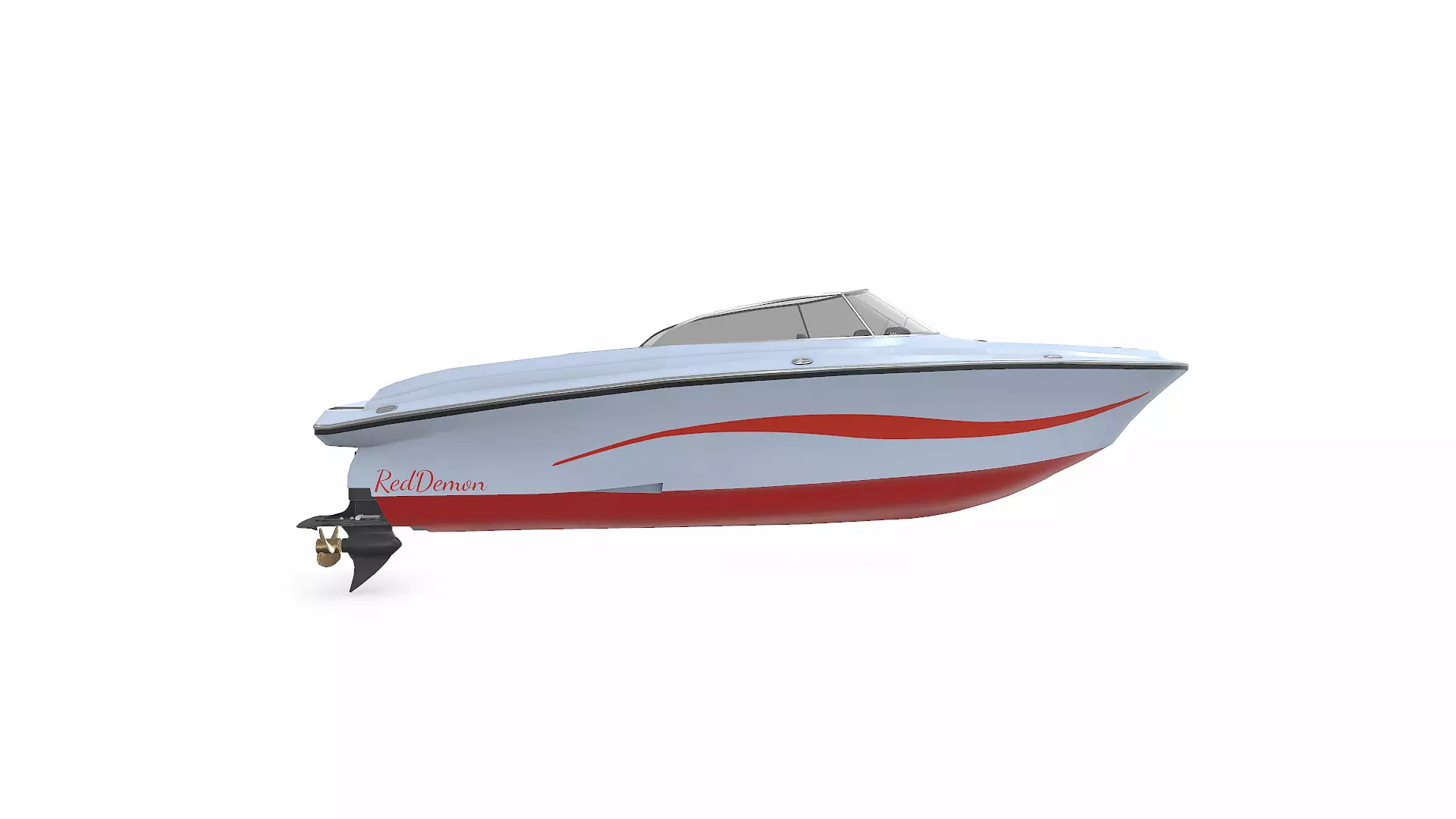Speedboat 016 Low-poly PBR Low-poly 3D model_10