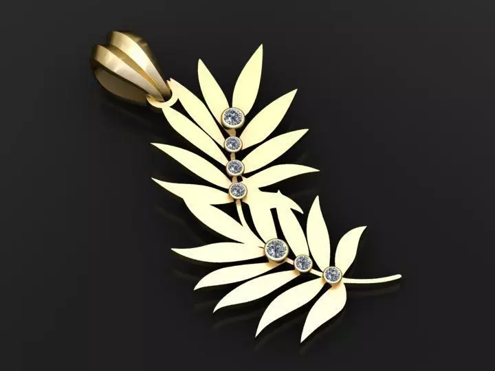gold leaf pendant 3D print model