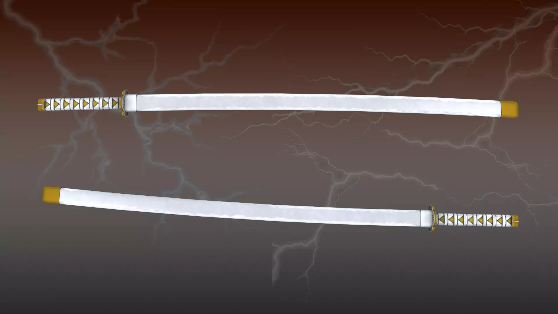 Demon Slayer Zenitsu Agatsuma Nichrin Sword Low-poly 3D model_5