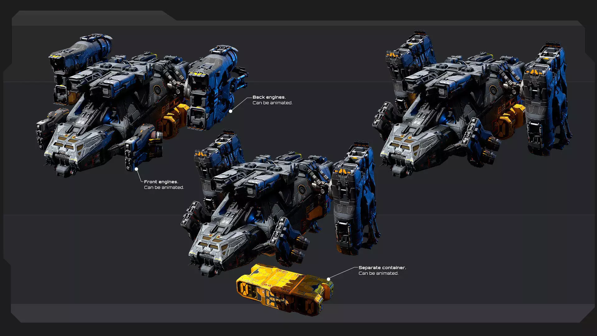 SF Vehicles - PACK01 Low-poly 3D model_19