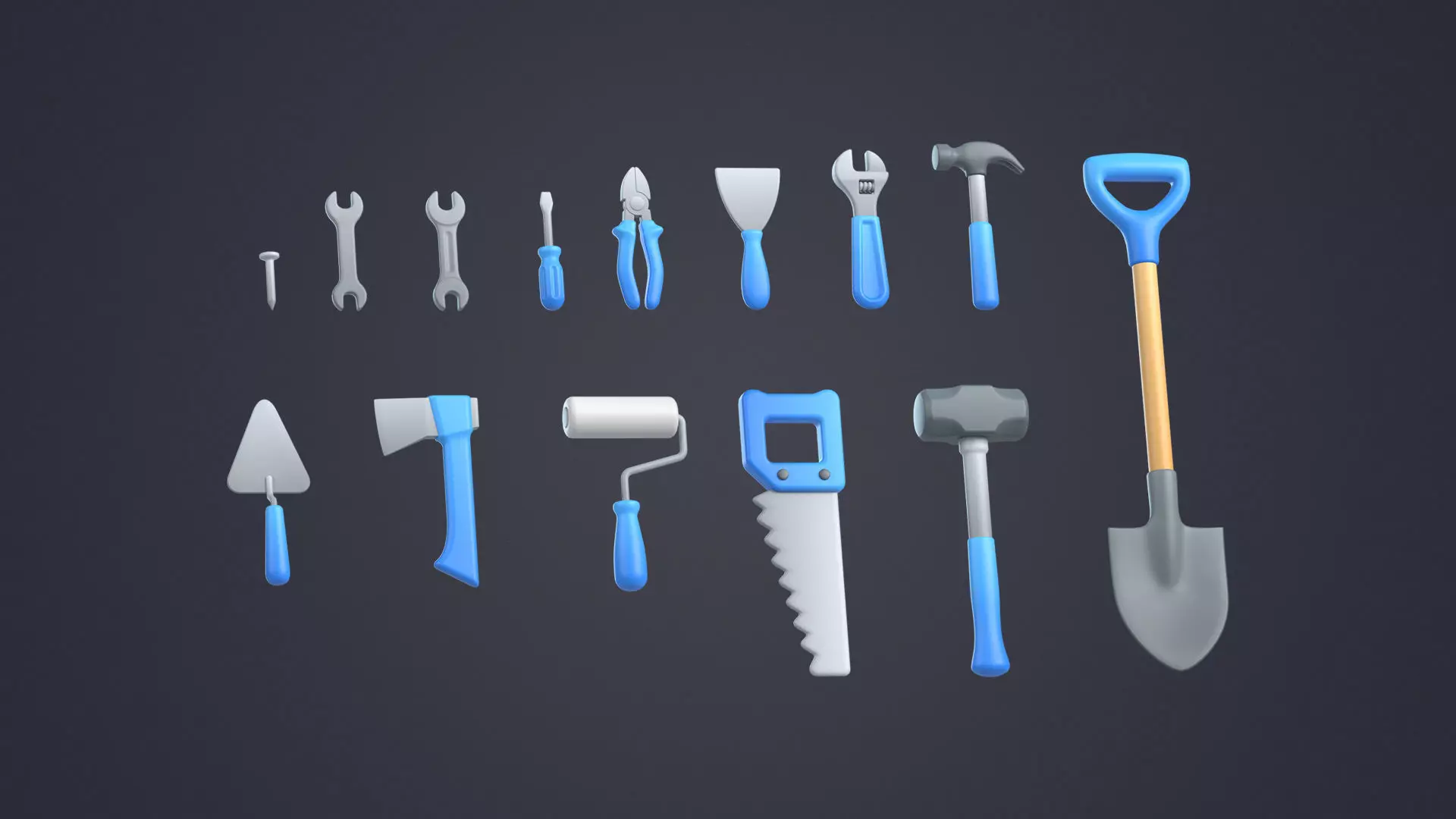 Tools Pack Low-poly 3D model