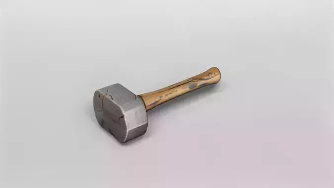 Realistic Wooden Hammer 3D Model 3D model