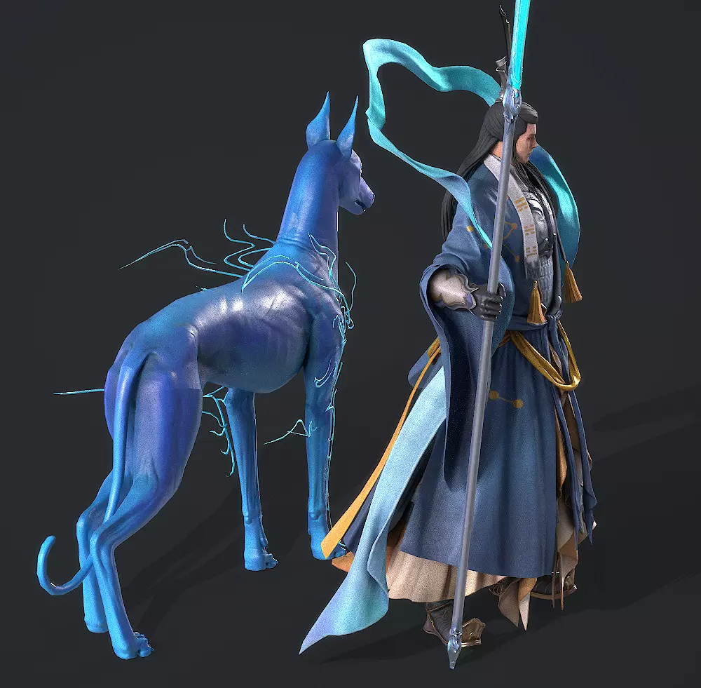 Yang Jian Low-poly 3D model_8